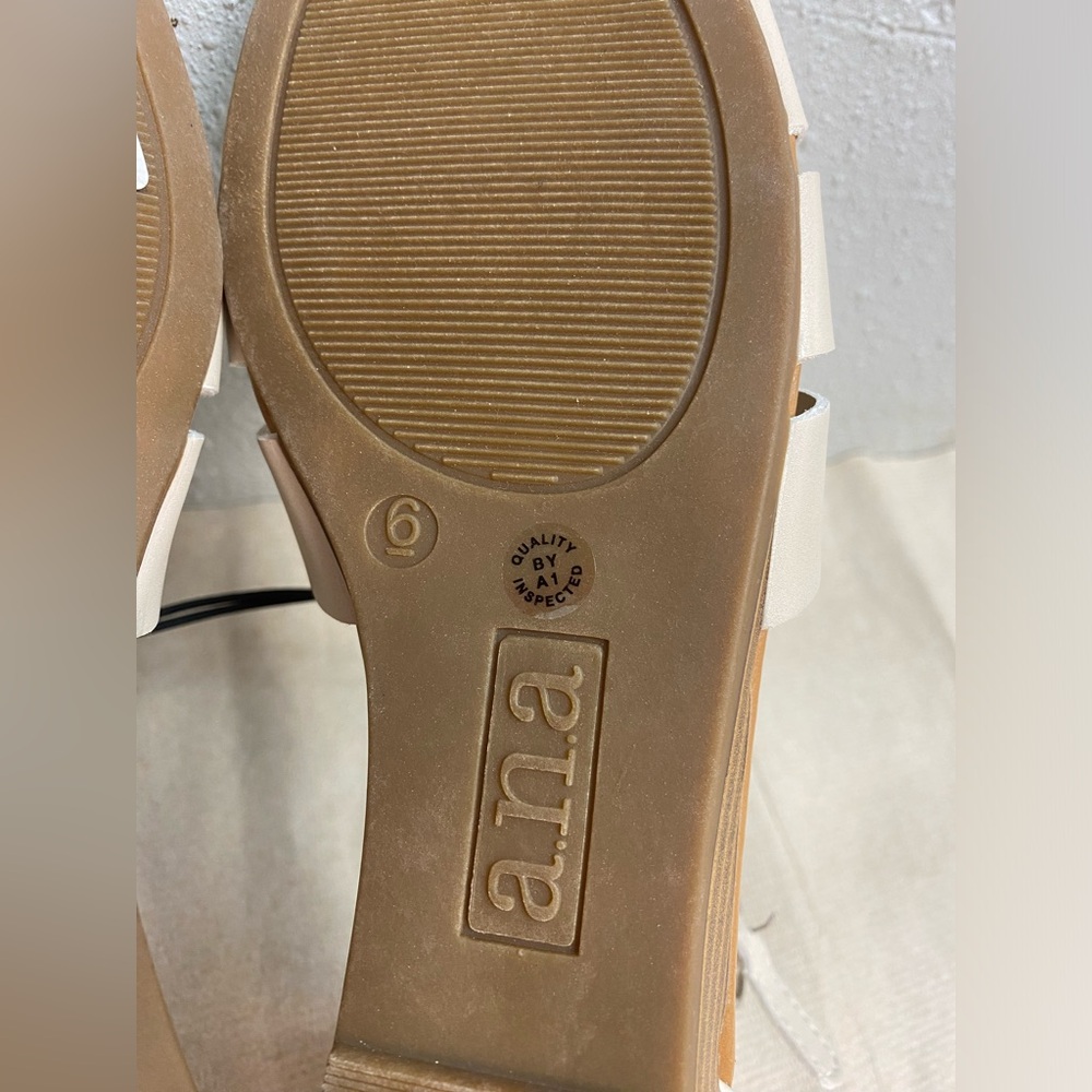(2) Ana legión cream Womens Legion Wedge Sandals - Picture 9 of 10